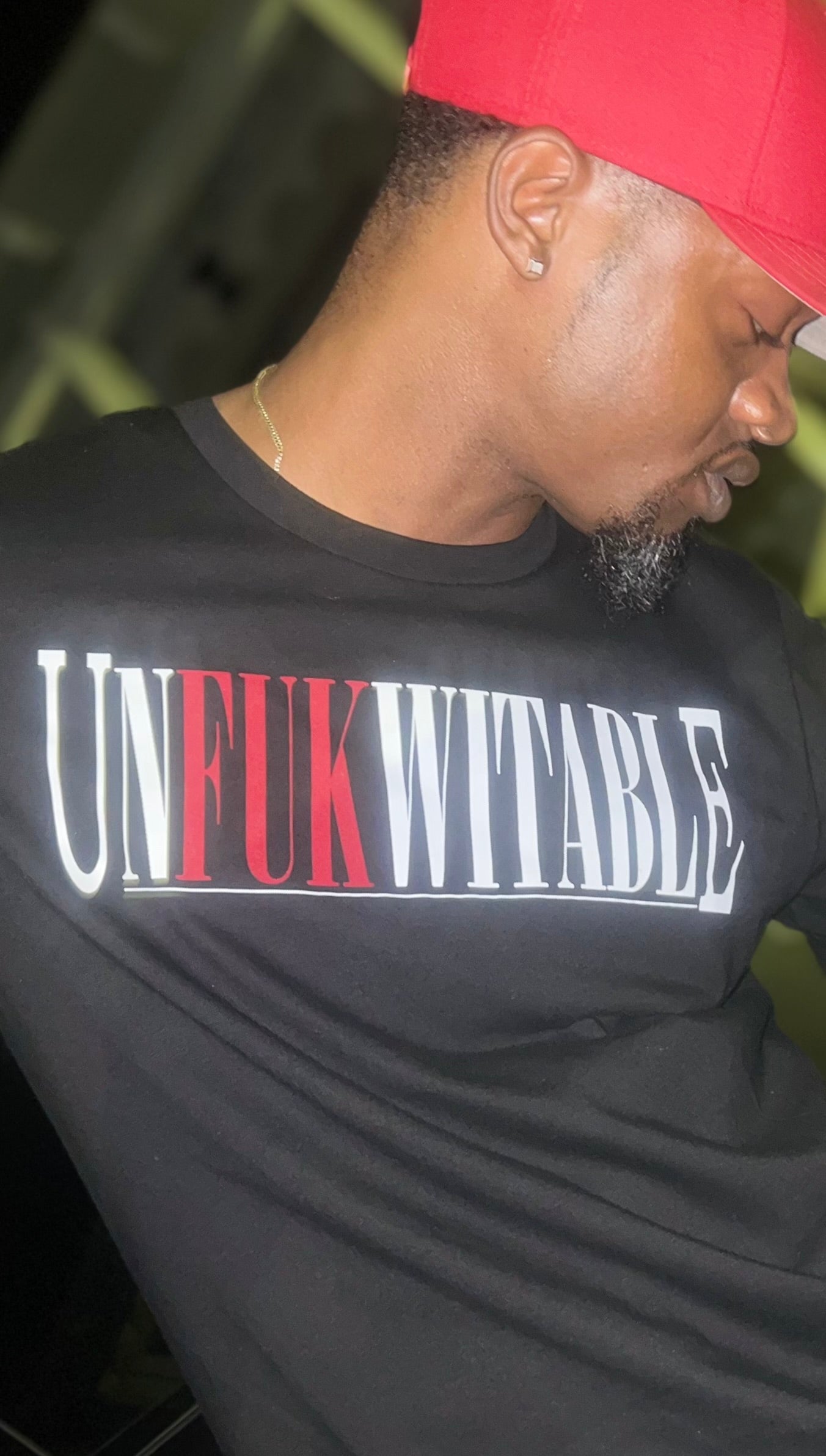 "Unfukwitable" t-shirt white/red