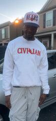 White/grey/orange Civilian Sweatshirt